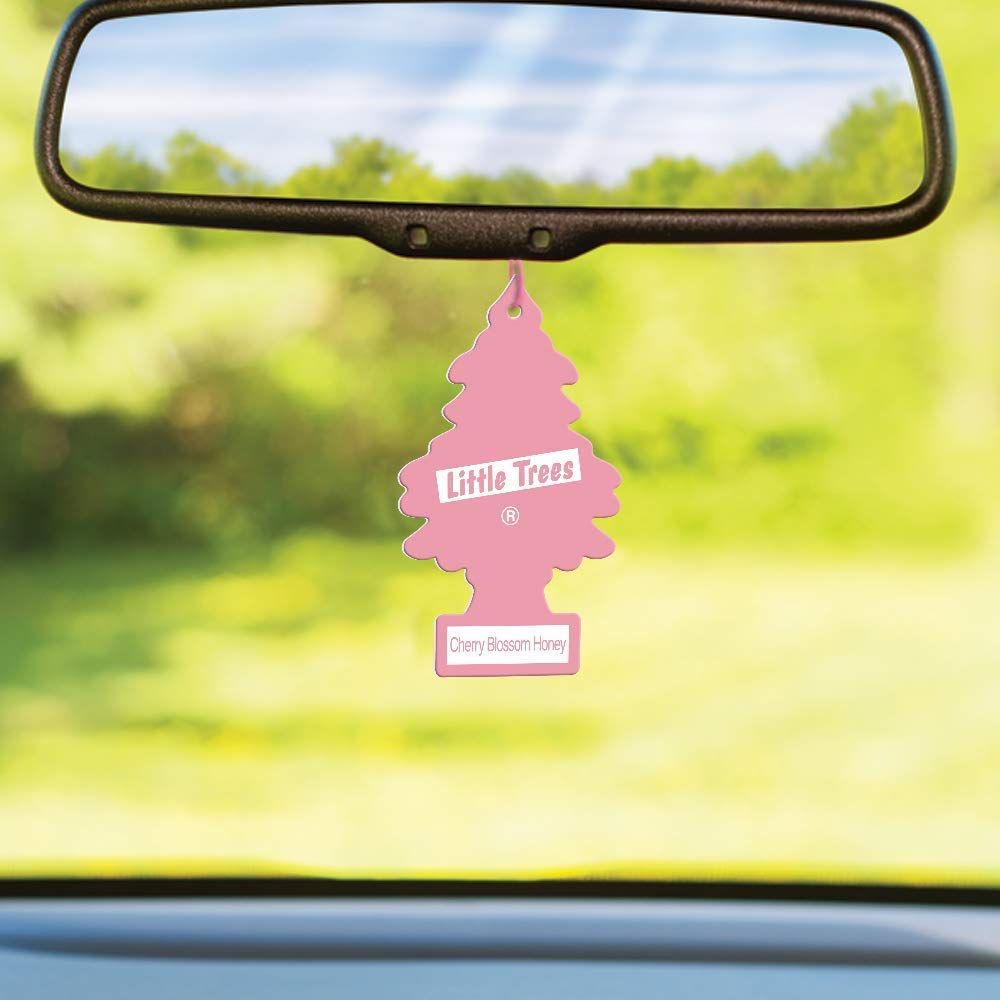 Little Trees Car Air Freshener | Hanging Paper Tree For Home Or Car | Cherry Blossom Honey | 12 Pack