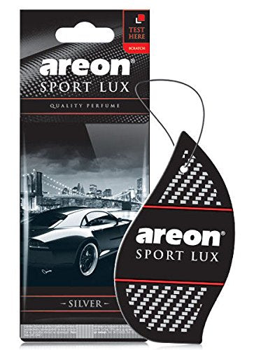 AREON Sport Lux Silver - Hanging Cardboard Air Freshener for Car, Home & Office - Premium Cologne Perfume with Natural Fragrance