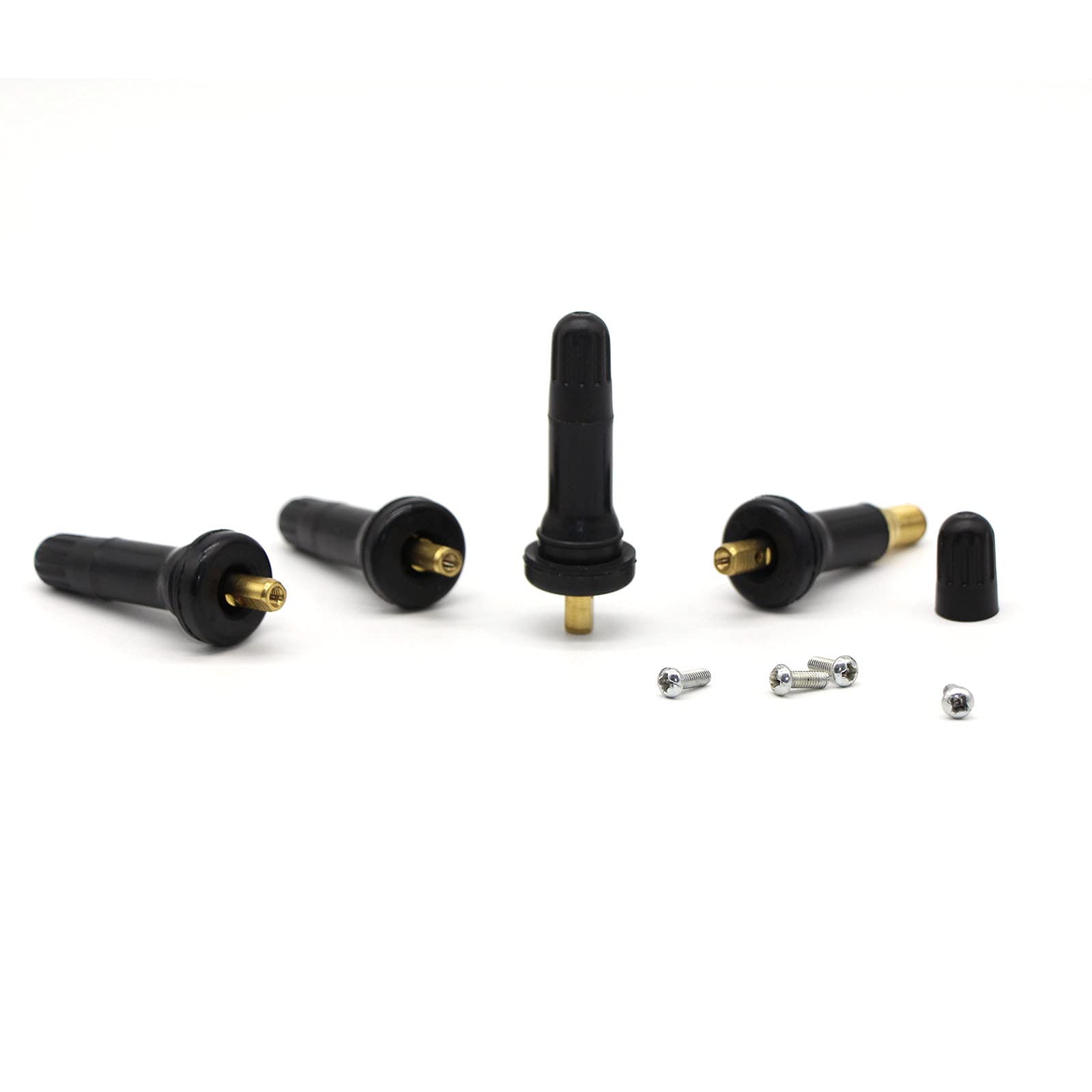 ACCRETION 4 Pcs TPMS 20008 Rubber Snap-in Tire Valve Stem, Tubeless Valve Stems Suit for 0.453 inch Rim Holes on Standard Vehicl