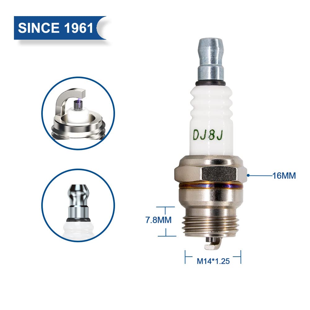 4Pk Torch Dj8J Spark Plug Replace For Champion Dj8J Dj7J Rdj7J 847 850, For Ngk Bm6F, For Mtd 753-06847 753-06193 794-00055A, Oem