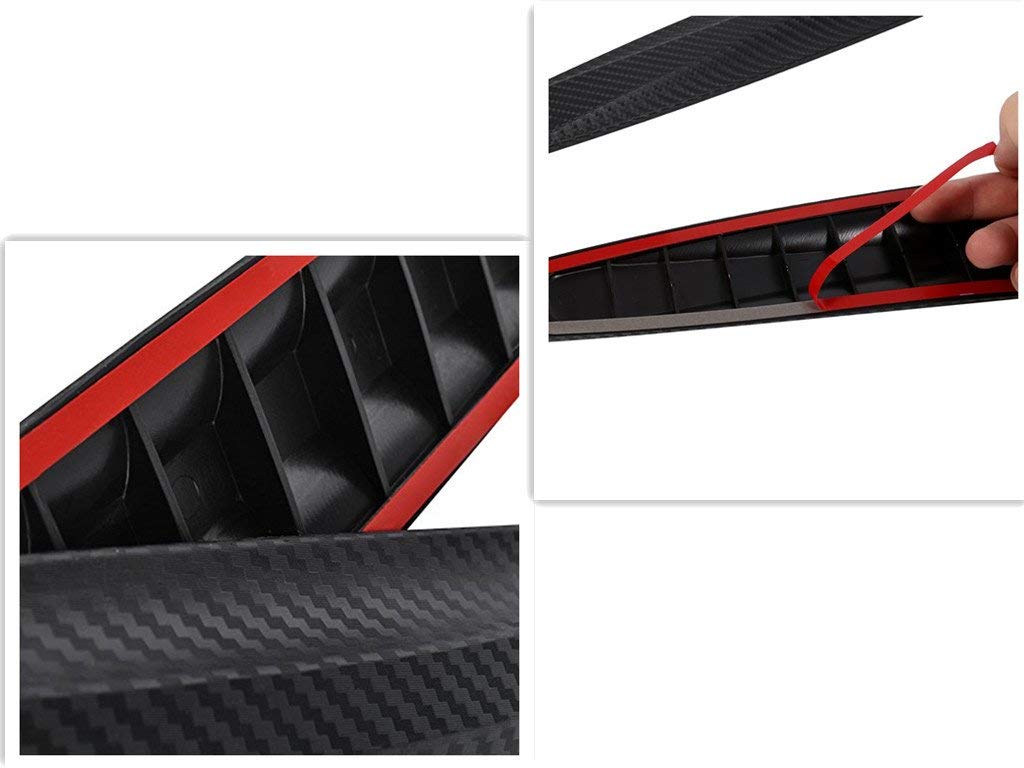 Youngine Universal Car Front Rear Corner Bumper Guard Protector Carbon Fiber Anti-Collision Strip Sticker Anti-Rub Edge Lip (Bla