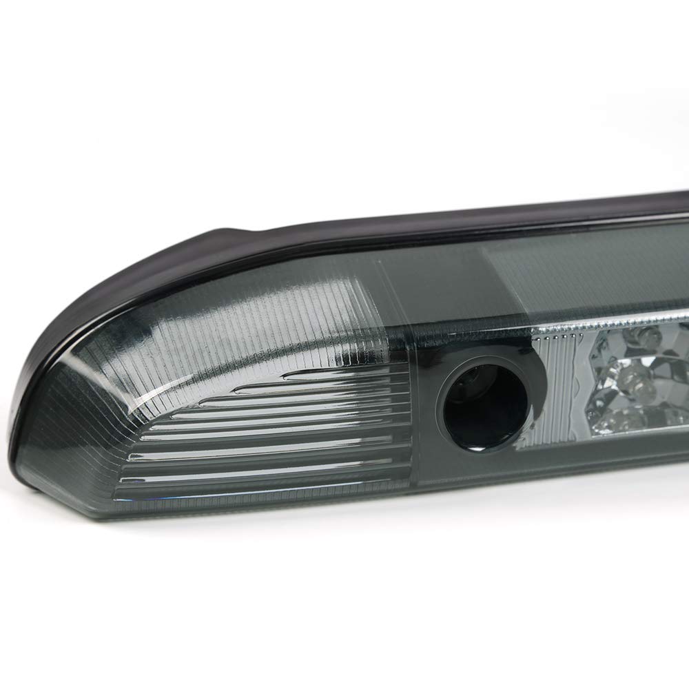 Cheda Third 3D Brake Lights, Compatible With 2001-2004 Nissan Frontier Pickup, Smoky Lens Clear Housing Led Bar Tail Cargo Lamp