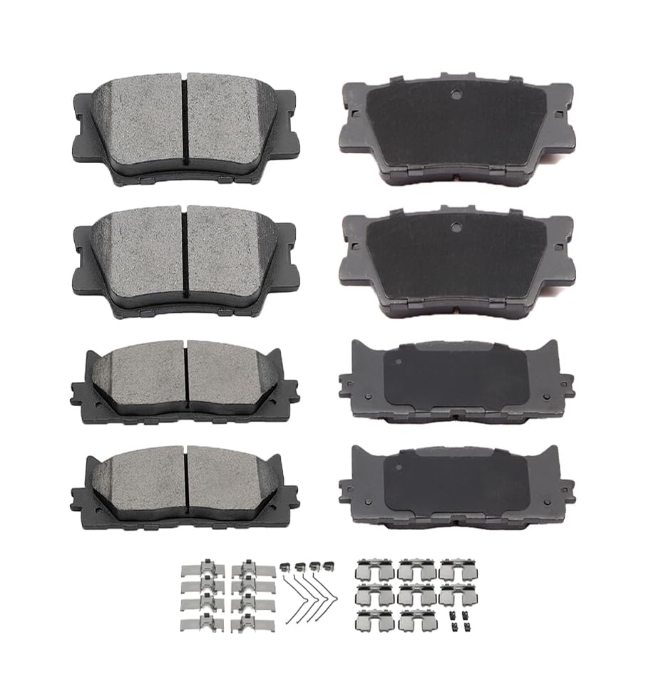Cciyu D1222 D1212 Front & Rear Professional Ceramic Disc Pads Set Fit For 2013-2018 For Lexus Es300H, 2007-2018 For Lexus Es350,