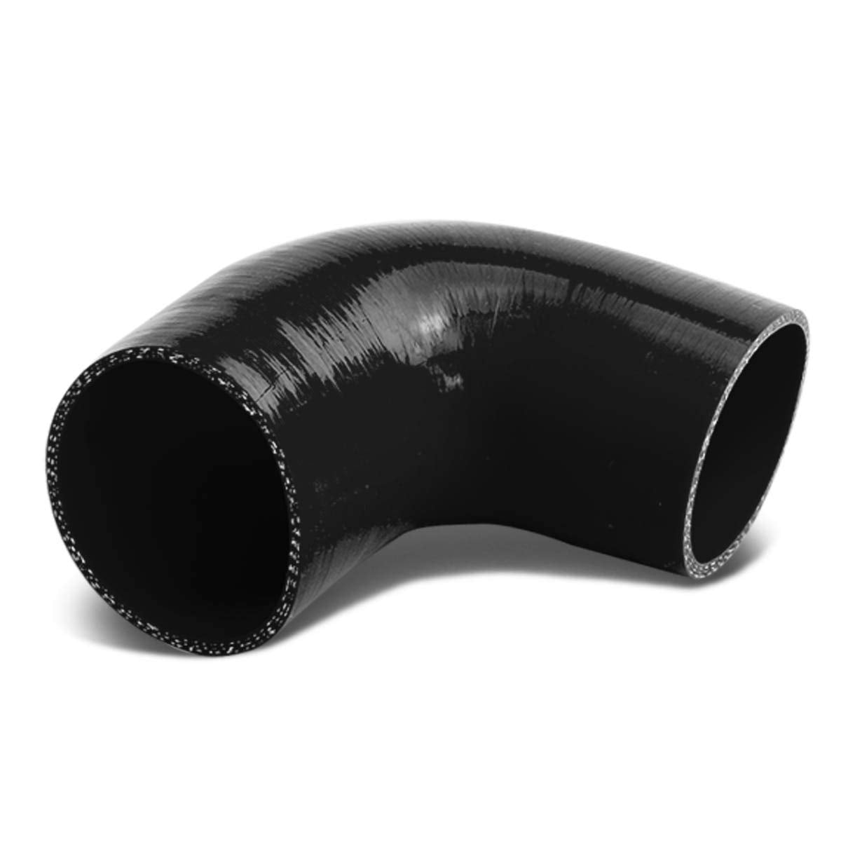 Auto Dynasty 4 Inches 90 Degree Elbow Turbo/Intercooler/Intake Piping Coupler Silicone Hose (Black)