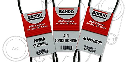 Bando 3 Piece Serpentine Drive Belt Set Replacement For 2006-2011 Hyundai Accent Alternator/Water Pump - Air Conditioner- Power