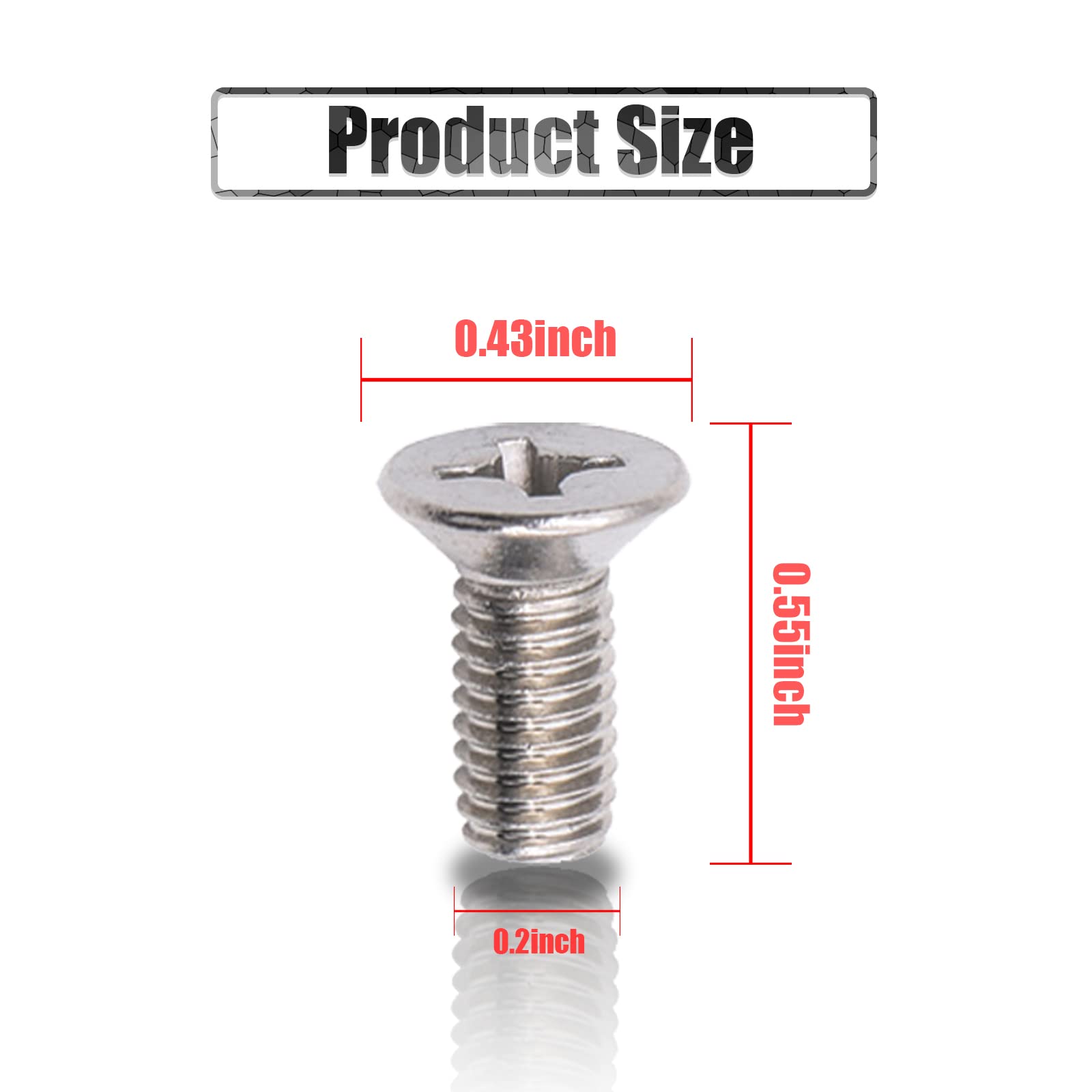 Jeseny 4 Pcs Stainless Steel Brake Disc Rotor Screws For Front And Rear, Cross Flat Head Screw Set Is Best Replacement For Honda, Hyundai, Kia, Adapt To Automatic Assembly