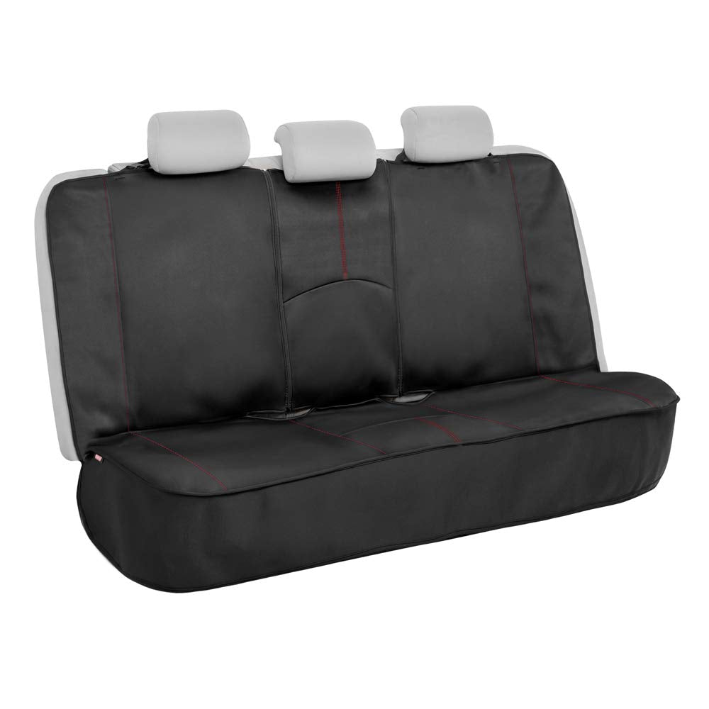 Motor Trend Spillguard Waterproof Car Seat Covers, Front And Rear Full Set (Red Stitch) - Neoprene Seat Protectors With Extended