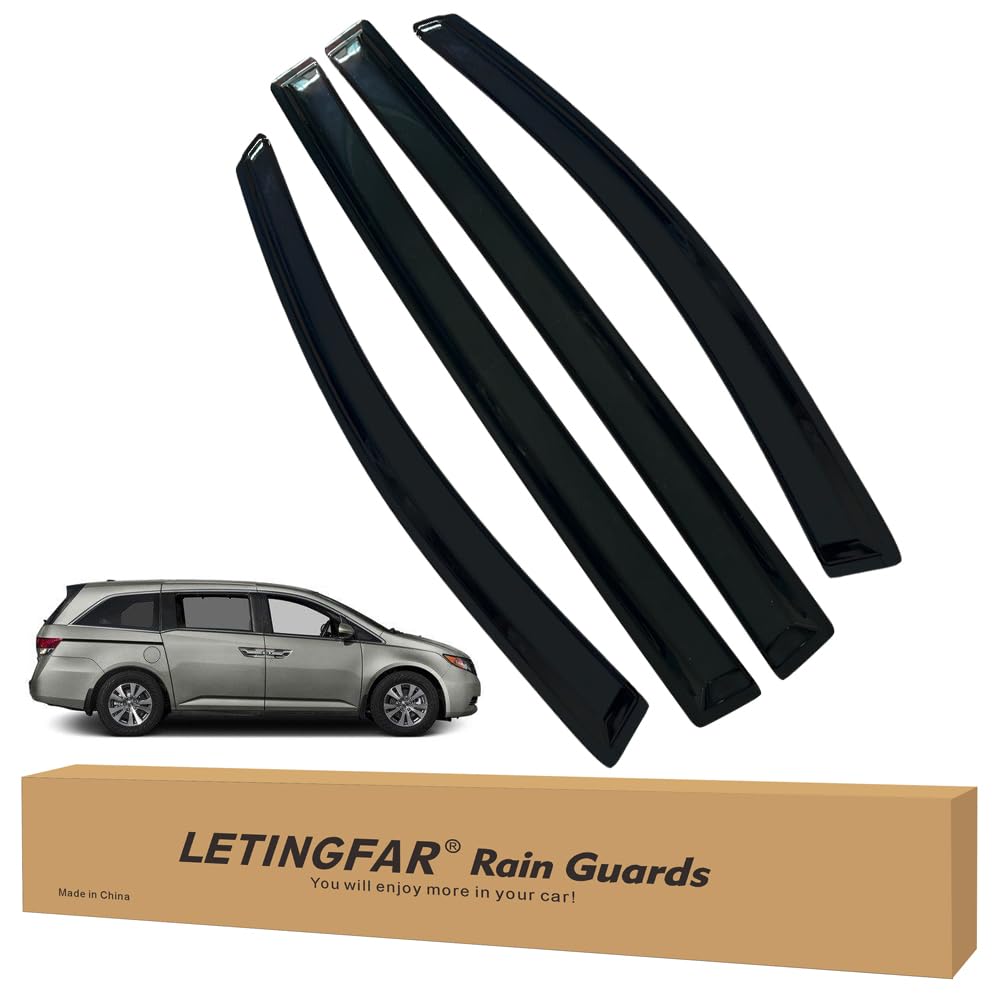 LETINGFAR Window Visors Rain Guards for Honda Odyssey 2011 2012 2013 2014 2015 2016 2017 Accessories, Wind Deflectors Vent Shade