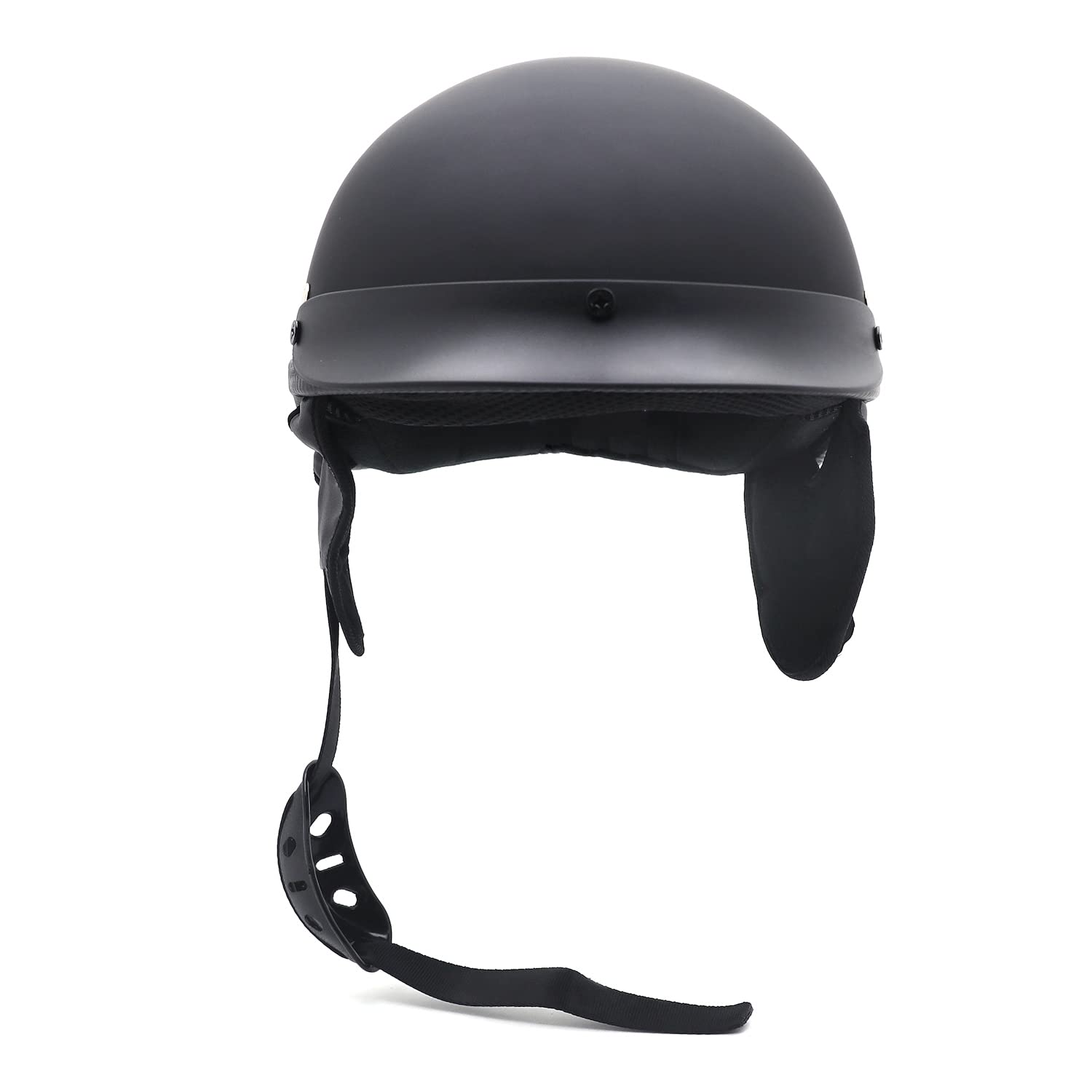 Httmt Mt506-001-M Dot Certified Matte Black Flat Black Compatible With Harley Davidson Half Face Helmet Chopper Cruiser Biker Si