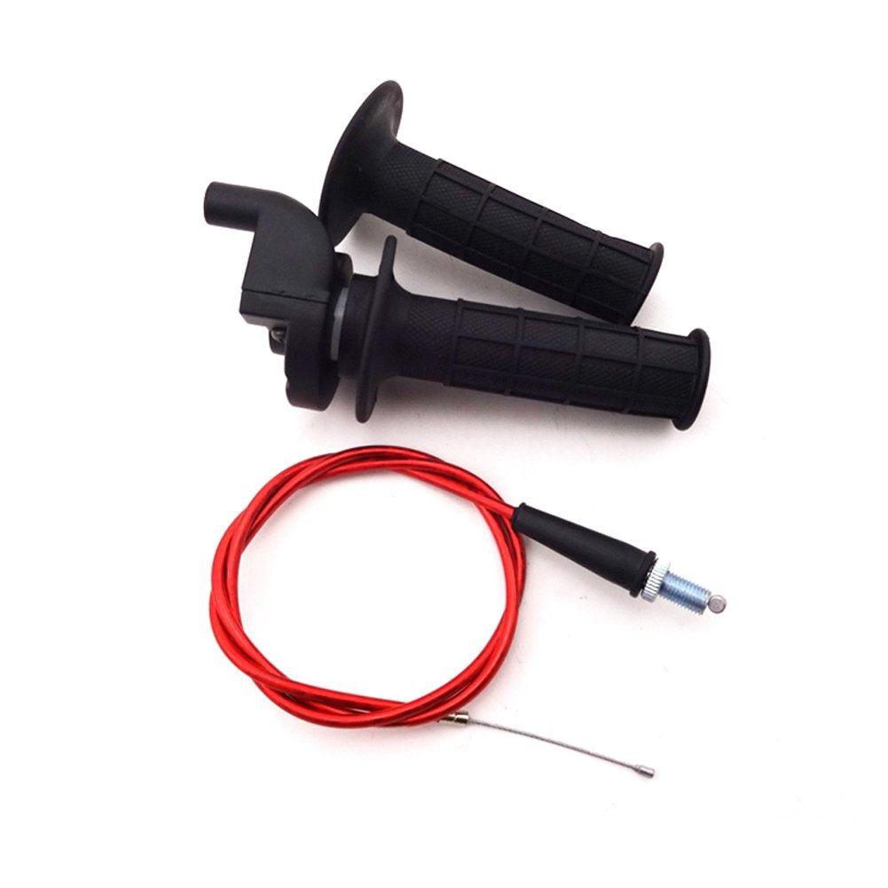 Tc-Motor Black Twist Throttle Handle Grips + Red Throttle Cable For Chinese Pit Pro Dirt Bike Xr50 Crf50 Crf70 Ssr Thumpstar Stomp 50Cc 70Cc 90Cc 110Cc 125Cc 140Cc 150Cc 160Cc