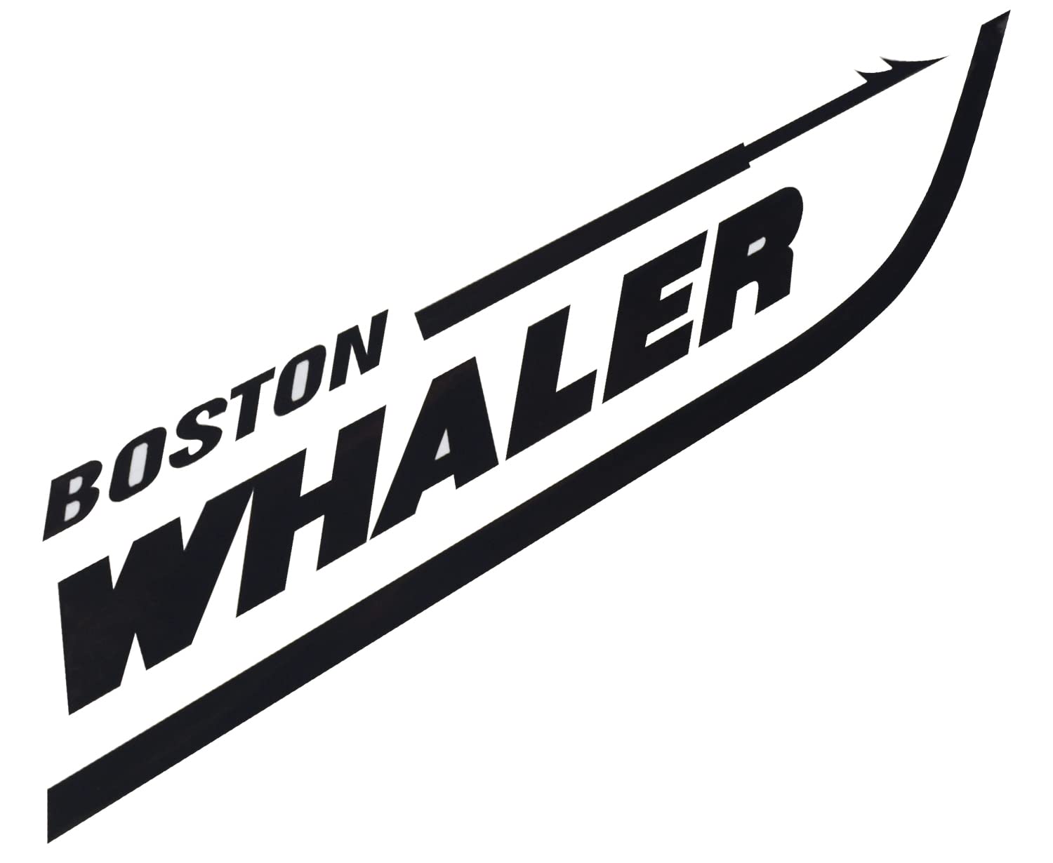 2Pc Boston Whaler Stickers Decal Boat Outboard Motor Fit for Whaler Hull Marine Grade (Black)