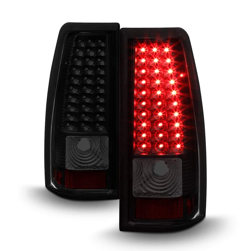 Acanii - For Black Smoke 1999-2002 Chevy Siverado 1500 Gmc Sierra Led Tail Lights Brake Lamps
