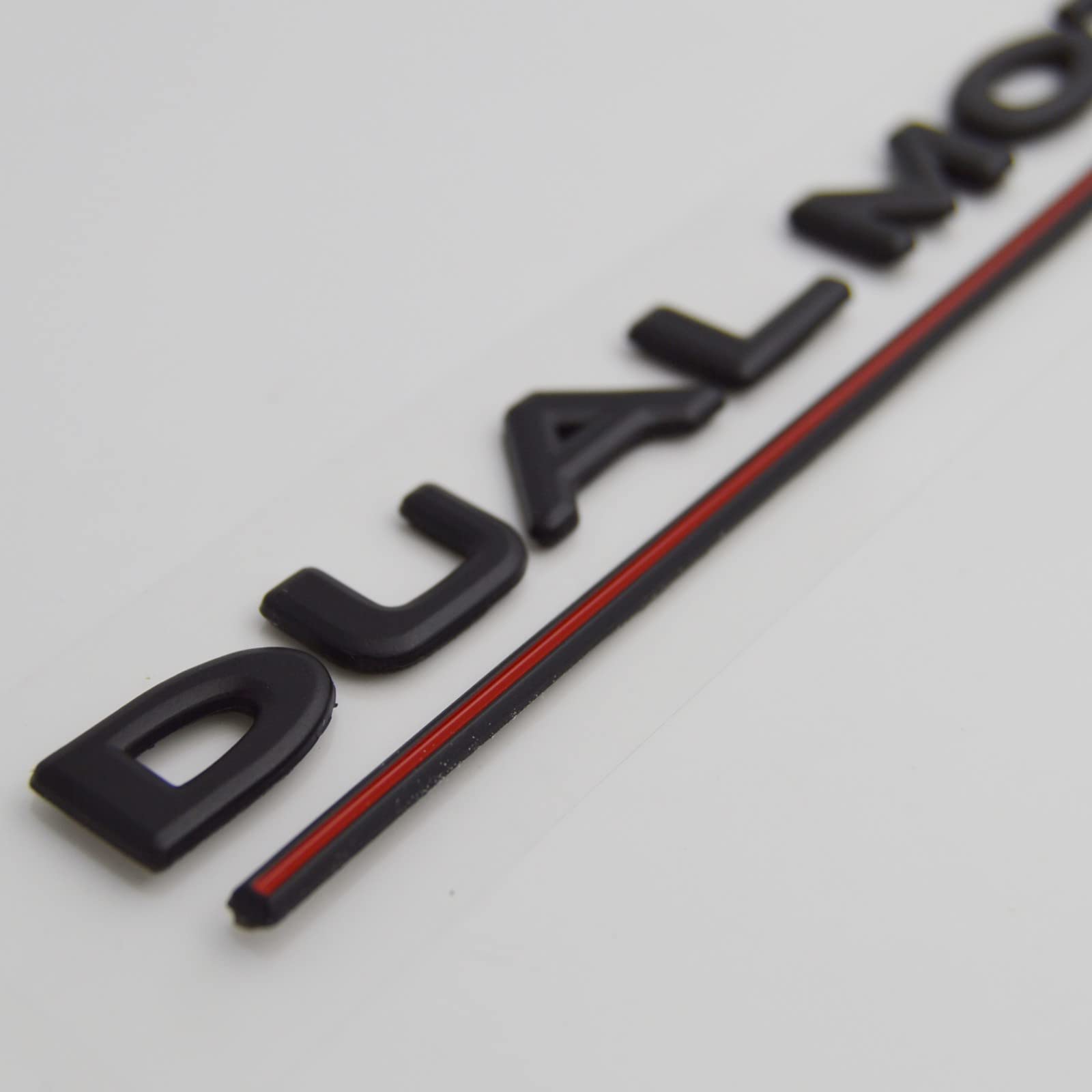 1 Set 'Dual Motor' + Red Line Pre-Adhesive Emblem Badge Compatible For Tesla Model 3 Y S X Dual Motor Trunk Boot Lid Rear