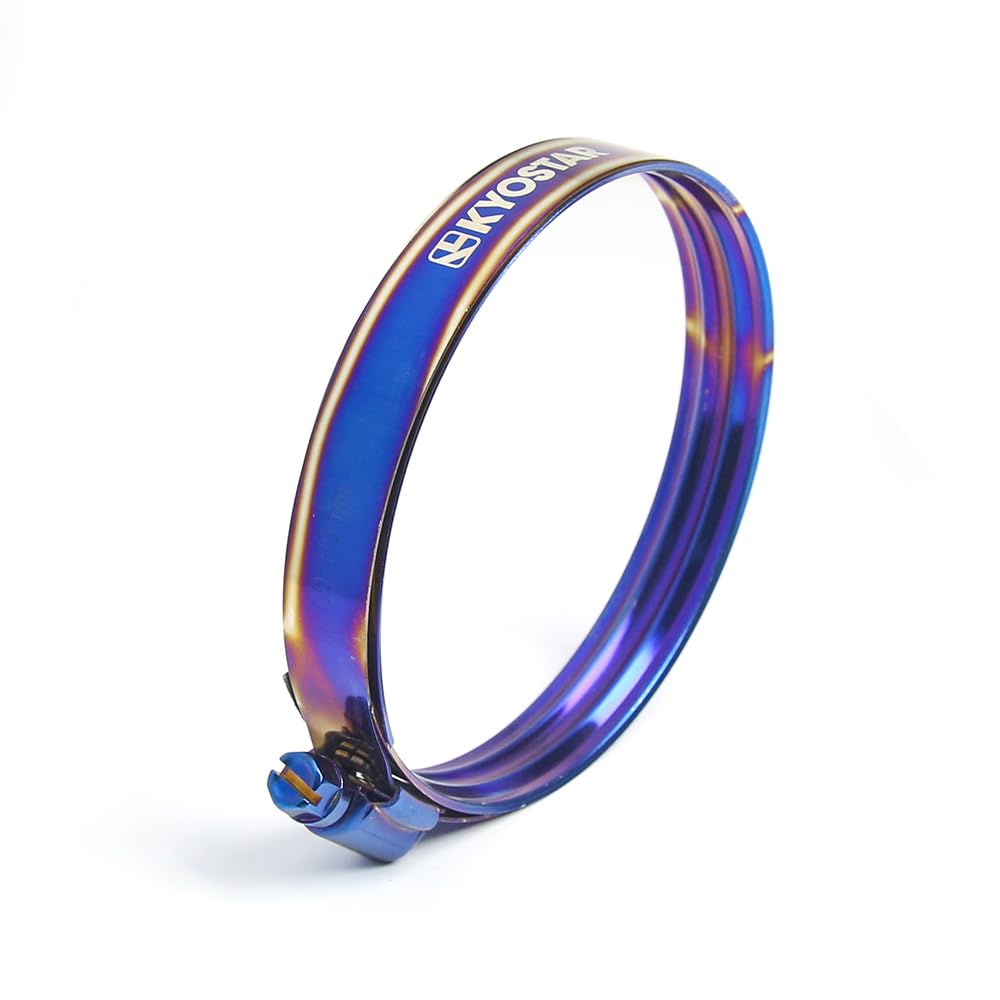 American Double Layer Clamp Adjustable Stainless Steel Titanium Blue Clamp Diameter Ranger,8 Size (Blue, 69-89MM)