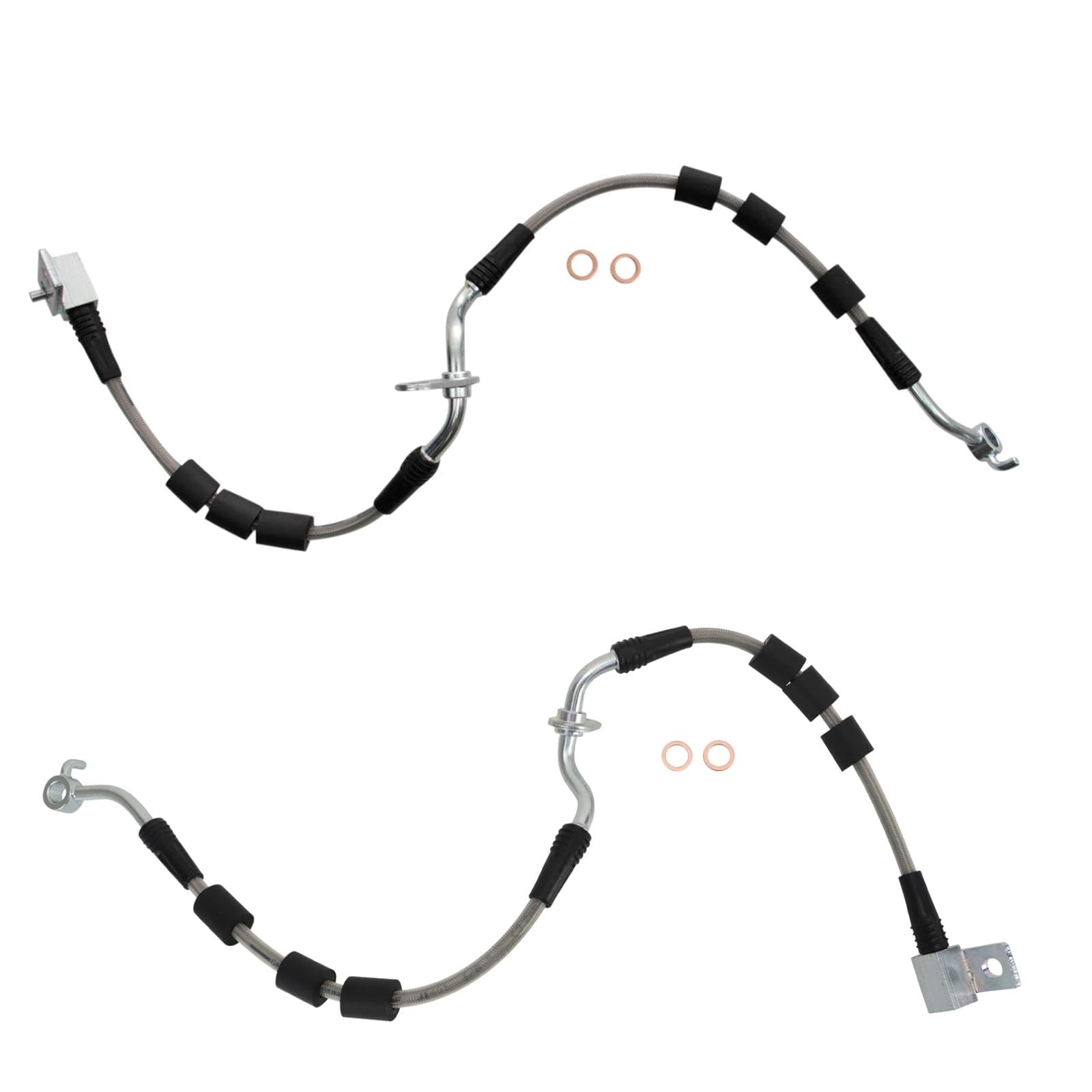 Trq Front Performance Brake Hose Set Compatible With 2006-2009 Ford Fusion 2007-2009 Lincoln Mkz 2006 Zephyr 2003-2008 Mazda 6 M