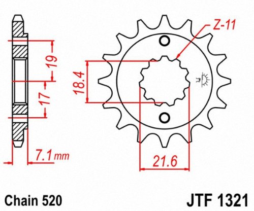 Jt Sprockets Jtf1321.13 13T Steel Front Sprocket , Black , 13 Tooth