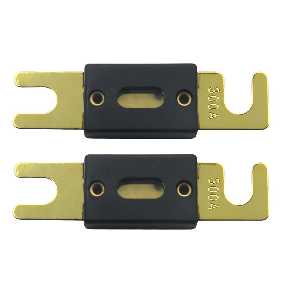 ZOOKTO 300 Amp ANL Blade Fuse Gold Plated Compatible with 12V & 24V Systems for Audio Marine Vehicle Video System (Pack of 5)