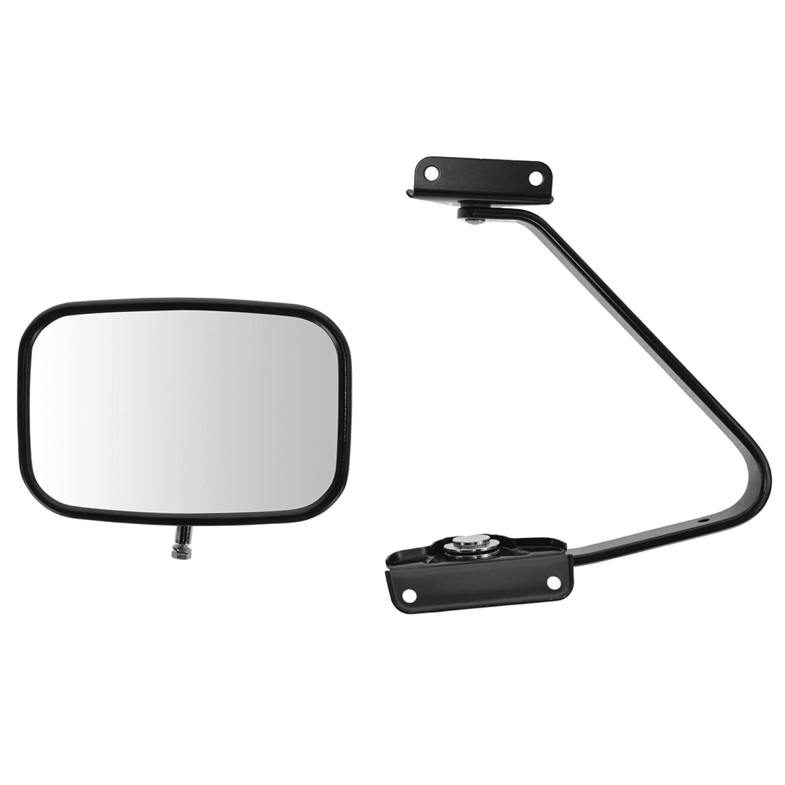 Trq Mirror Without Convex Glass With Black Cover With Black Housing With Smooth Black Cover Compatible With 1987-1991 Ford F-150