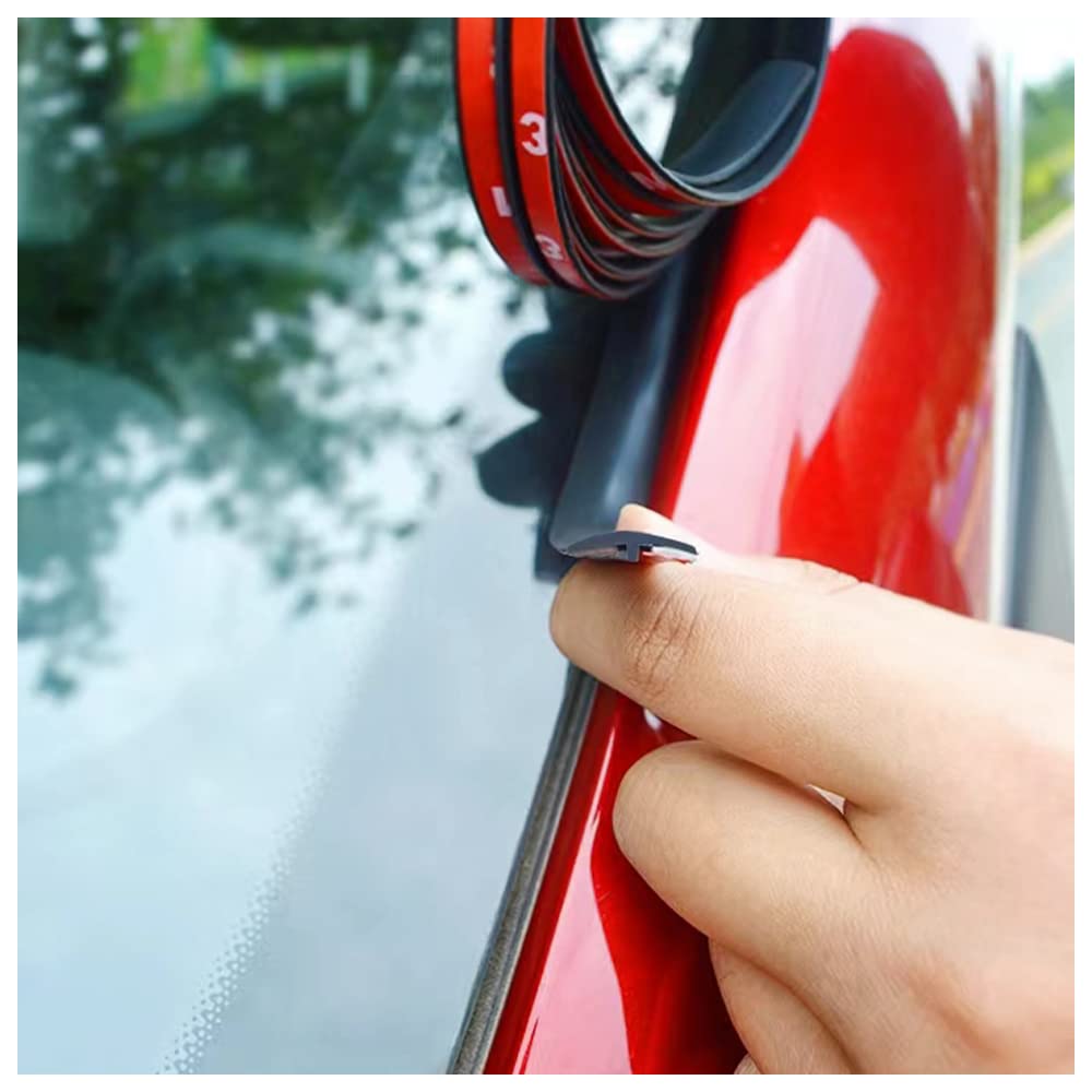 Cuttable T-Car Sunroof Cover Seal Rubber Trim,Dust Proof&Weather Stripping For Windshield,Tailgate Adhesive Rubber Seal Strip (1