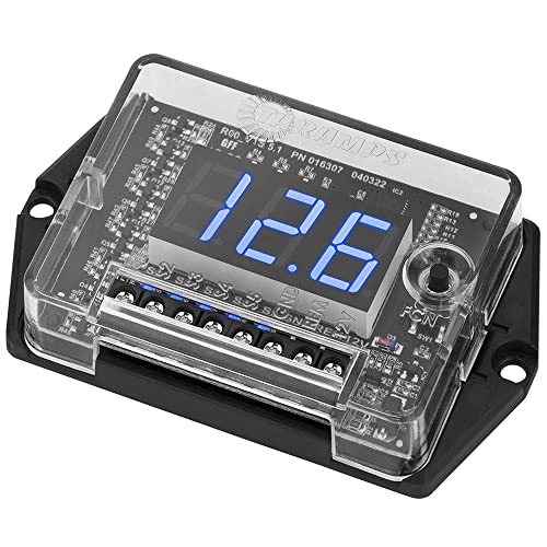 Taramp's VTS5.1 Automotive Digital Voltmeter & Sequencer - Blue LED, SPL Mode, Voltage Protection, Black