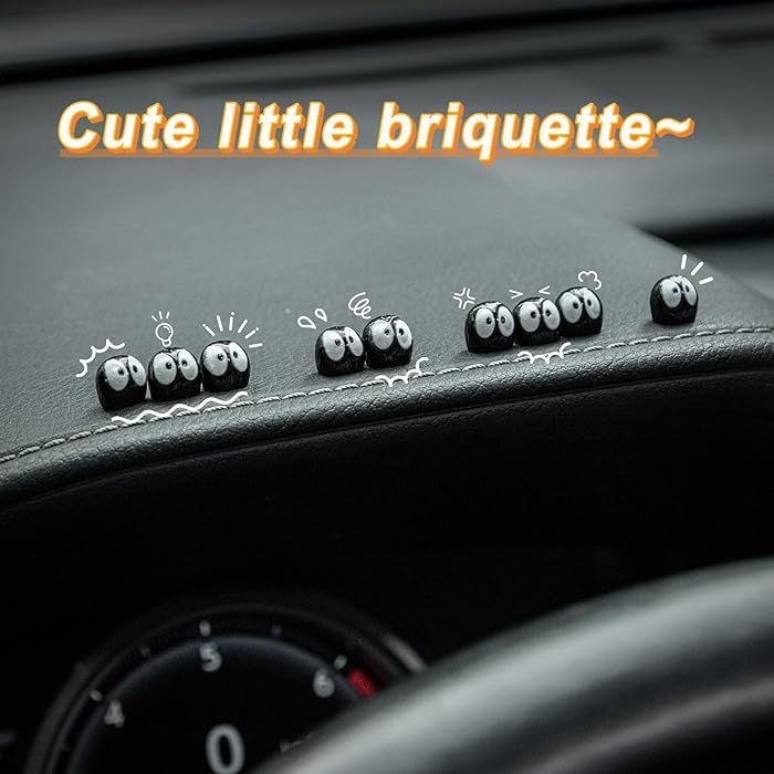 Soot Sprite Car Rearview Mirror - 25 Pcs Cartoon Soot Sprites Accessories for Car Interior Decoration Dashboard Car Ornament Fun