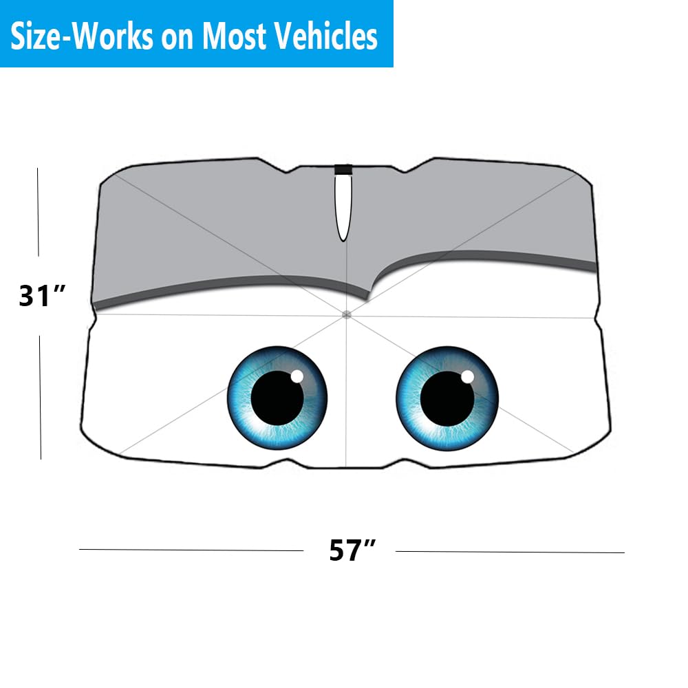 Coricha Windshield Sunshade Umbrella Brella Shade For Car Sun Shade Cover 31 * 57' As Seen On Tv Uv Block Front Window Heat Insulation Protection (Grey)