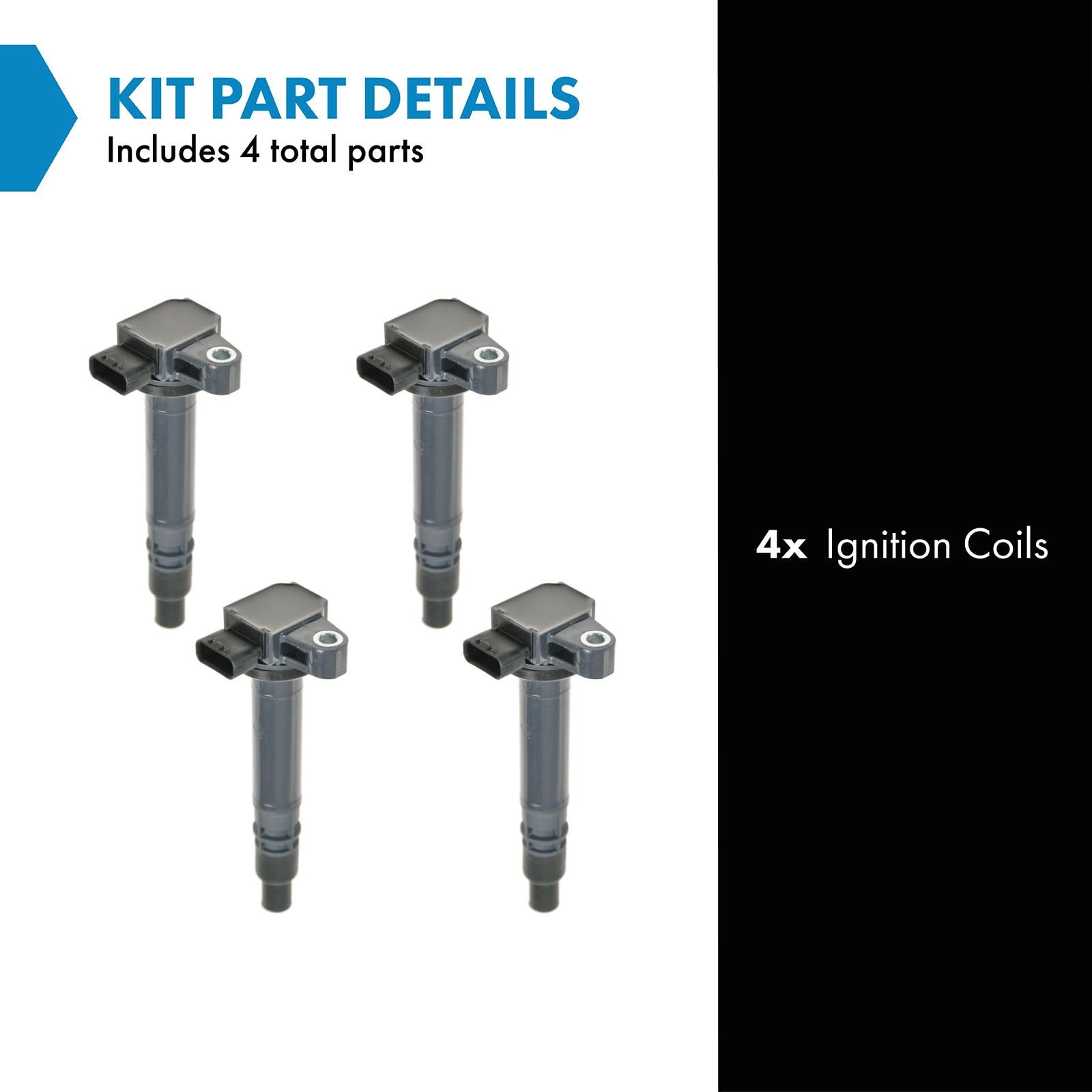 Trq Ignition Coil Set Compatible With 1999-2000 Toyota 4Runner 2000-2004 Tacoma