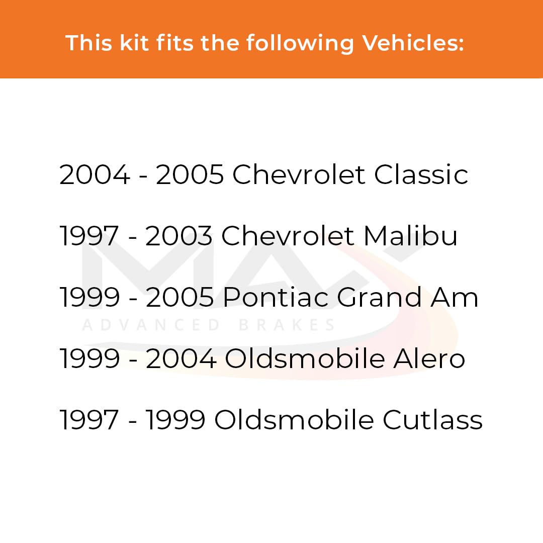 Max Advanced Brakes Front Brake Kit Compatible With 2004-2005 Chevy Classic Malibu Comptaible With Pontiac Grand Am Replacement