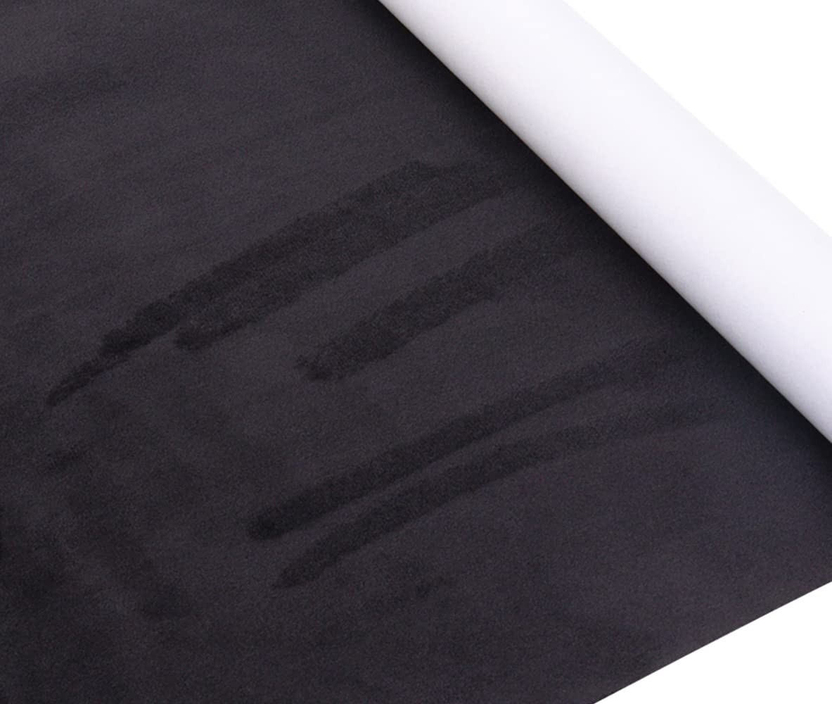 Y.A. Lotus Black Microfiber Fabric Self-Adhesive Suede Look 16.5In X 59In, Premium Synthetic Leather - Stretch Film Fabric Perfe