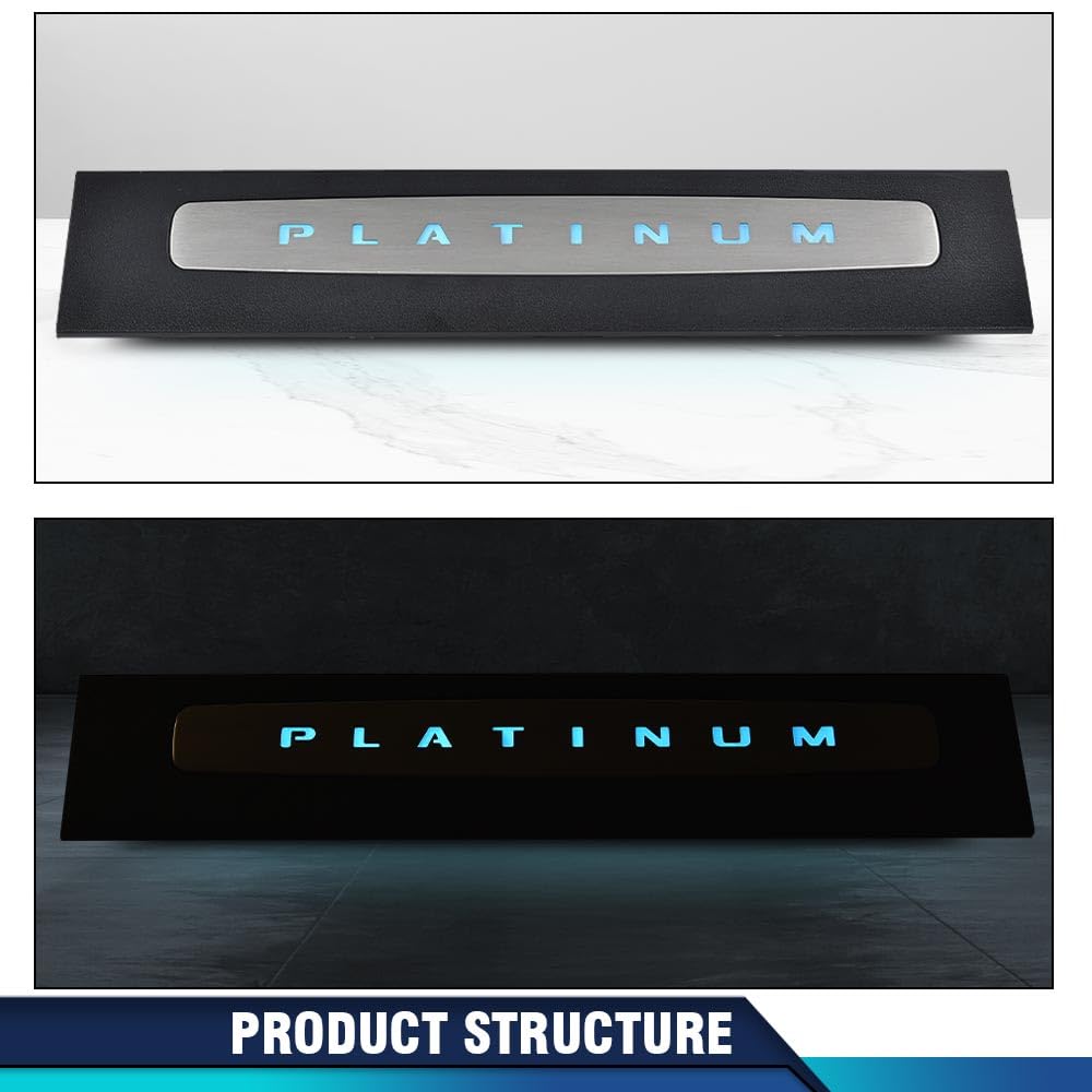 Pit66 Led Illuminated Platinum Door Sill Plate Set Compatible With Ford F250 F350 F450 F550 Super Duty Crew Cab Only 2017-2022 H