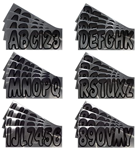 Hardline Products Series 200 Factory Matched 3-Inch Boat & Pwc Registration Number Kit, Chrome/Black - Chbkg200