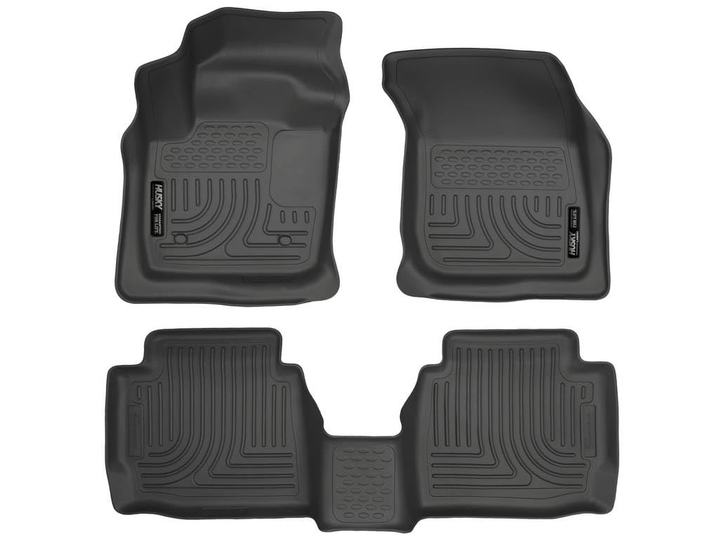 Husky Liners Weatherbeater Floor Mats | Fits 2013 - 2016 Ford Fusion & Lincoln Mkz | Front & 2Nd Row, 3-Pc Black - 99751