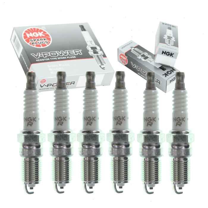 6 pc NGK V-Power Spark Plugs compatible with Ford Mustang 3.8L 3.9L V6 1998-2004