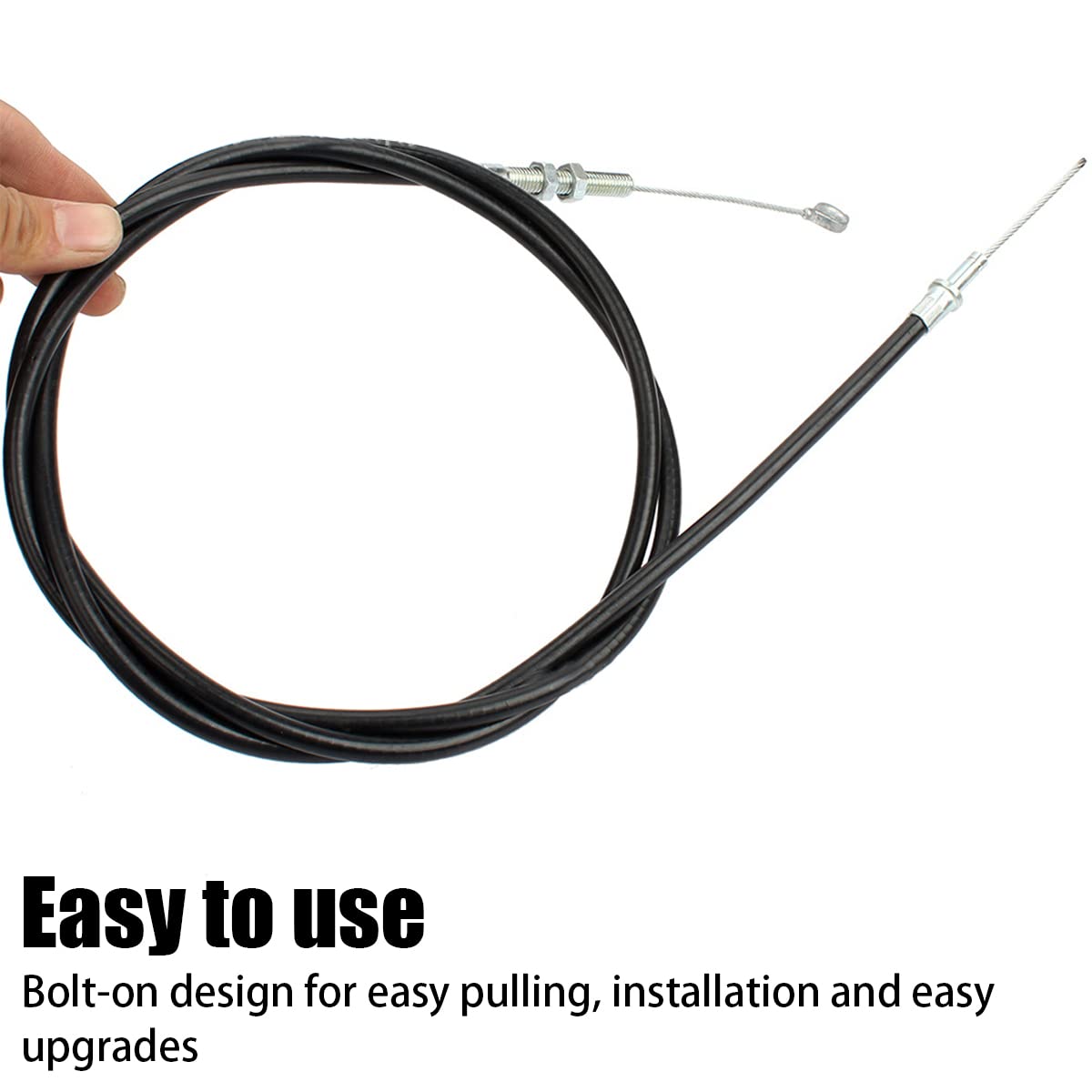 Auceli Throttle Cable With Loop, Universal Casing For Manco 8252-1390 Asw Go Kart Go Cart, Replacement Throttle Cable 63 Inch Long Inner Wire 71 Inch Long, Go Cart Accelerator Accessories