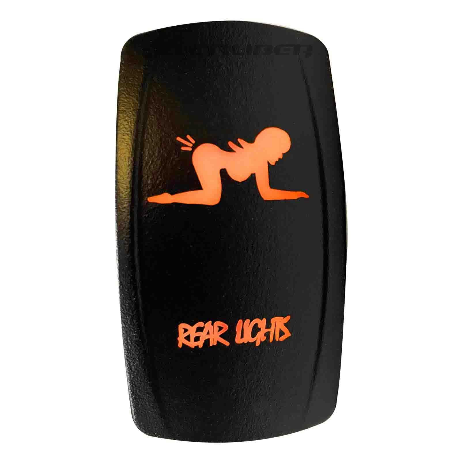 50 Caliber Racing Rocker Switch On/Off Led Backlit -Rear Lights Girl- Utv, Auto, Boat 20A 12V (Orange 5359A26)