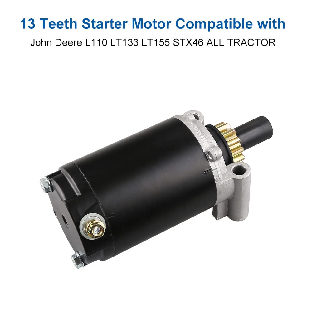 Waterwich Starter Compatible With John Deere L110 Lt133 Lt155 Stx46 All Tractors 12-098 Series Replaces Am122435 12-098-15 12-098-22
