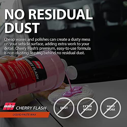 Malco Cherry Flash Liquid Paste Wax - 32 Oz | Easy Hand Wax for Cars, Trucks, Boats & Motorcycles | Lasting Shine & Protection