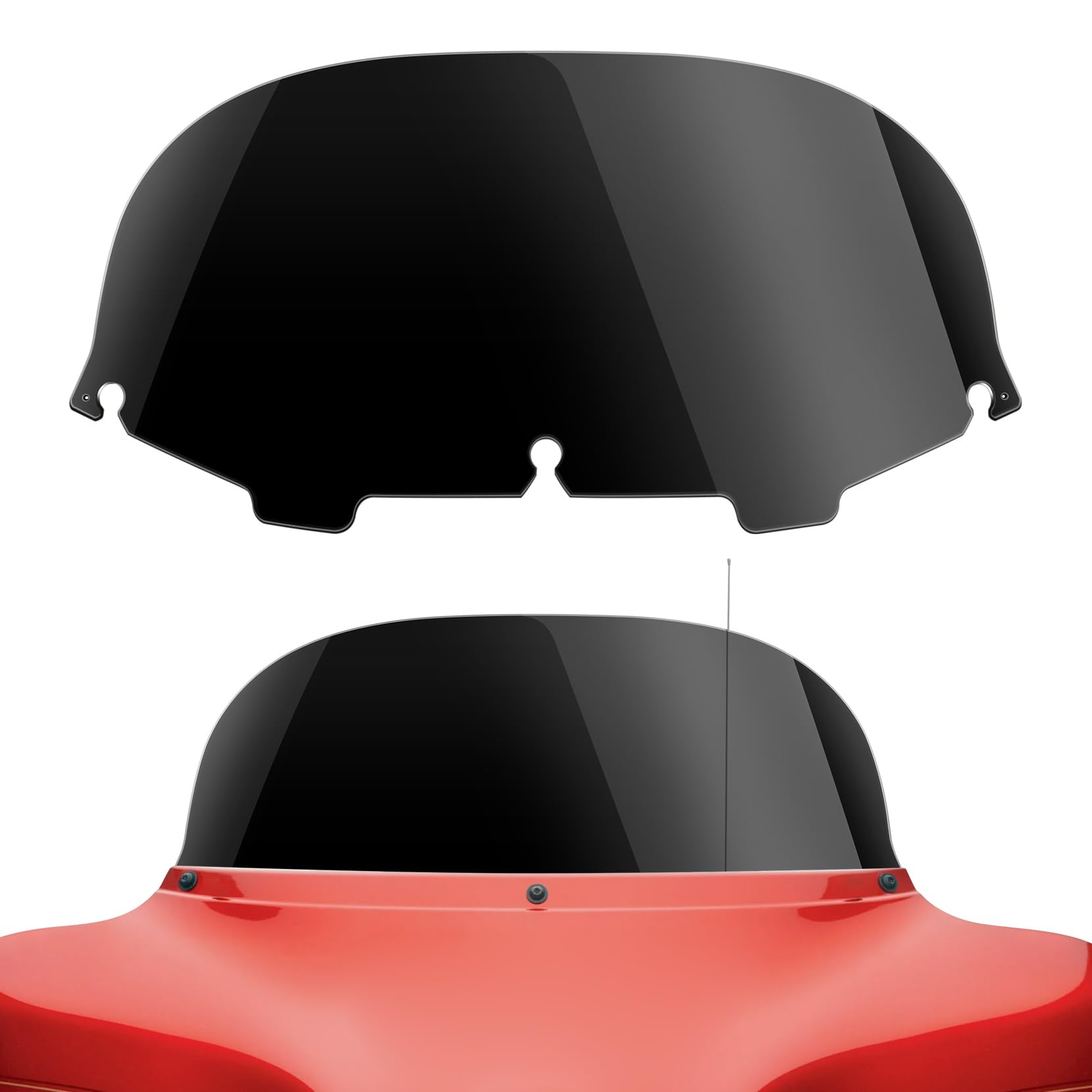 Black 8' Windshield Windscreen Compatible For Harley Touring Street Glide Electra Flht 1996-2013