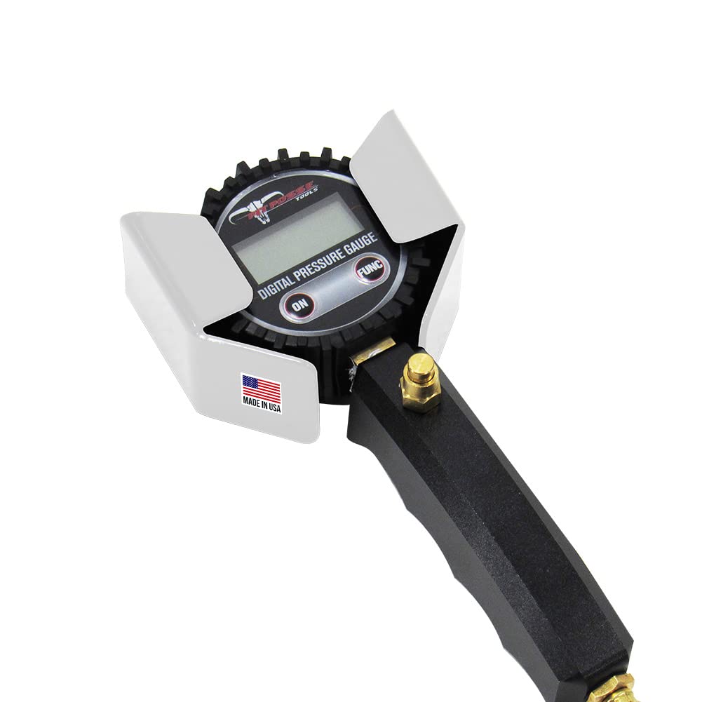 Pit Posse 461L Air Gauge Holder Pouch Car Enclosed Trailer Garage Shop - Made in USA - Aluminum Tire Meter Air Pressure Gage Sto