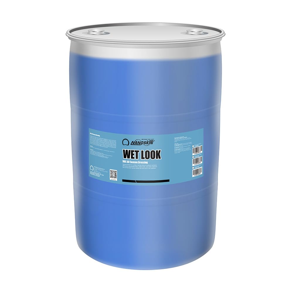 Nanoskin WET LOOK All Season Dressing 30 Gallons -Exterior Rubber & Plastic Solvent Based Dressing for Car Detailing | Produces 