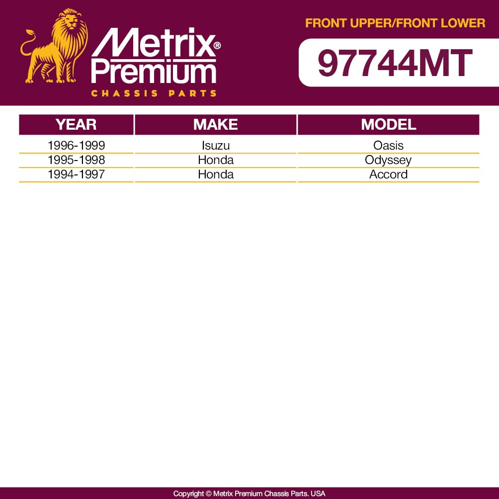 Metrix Premium Chassis Parts - 4 Pc Front L/R Upper Control Arm & Front Lower L/R Ball Joint Kit Fits 96-99 Isuzu Oasis, 95-98 H