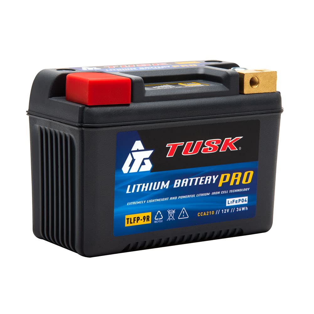 Tusk Lithium Pro Battery Tlfp-9R - 12V 3Ah, 36 Wh, 210 Cca, Motorcycle, Dirt Bike, Dual Sport, Atv, Utv, Jet Ski, Riding Lawn Mo