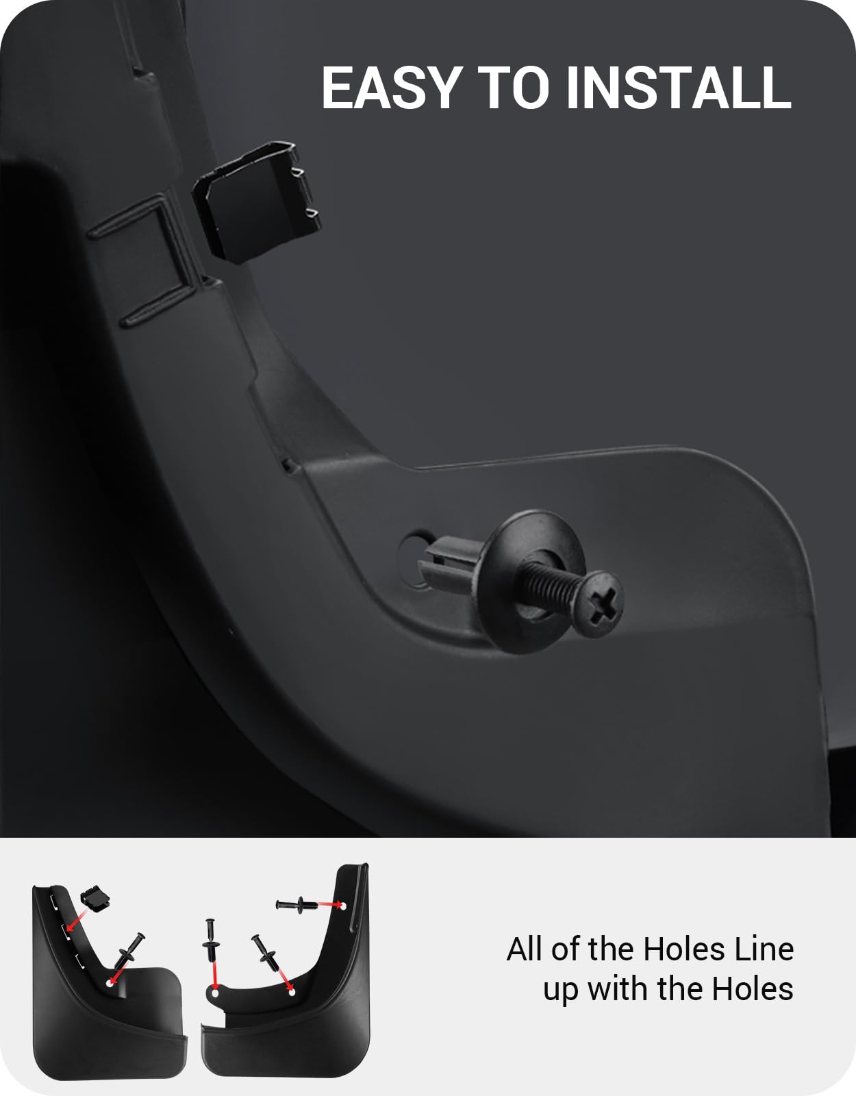 Basenor Upgraded 2024 2025 Tesla Model 3 Highland Mud Flaps Splash Guards Fenders No Drilling No Tape Mudflaps All Weather Prote