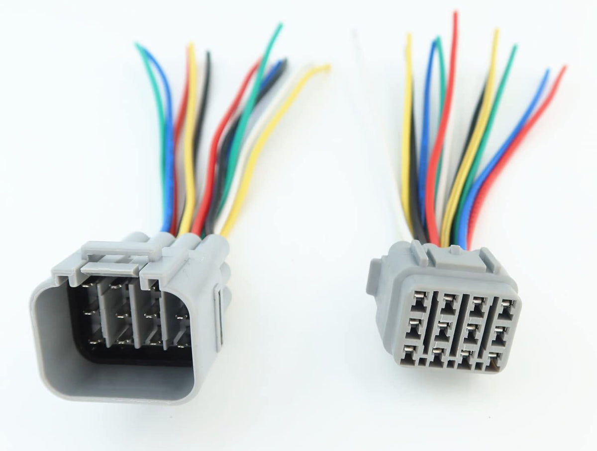 1Pcs Male And 1Pcs Female 12 Pin Plug Connector Pigtail Cable 12 Way Waterproof Wiring Harness 6Inch