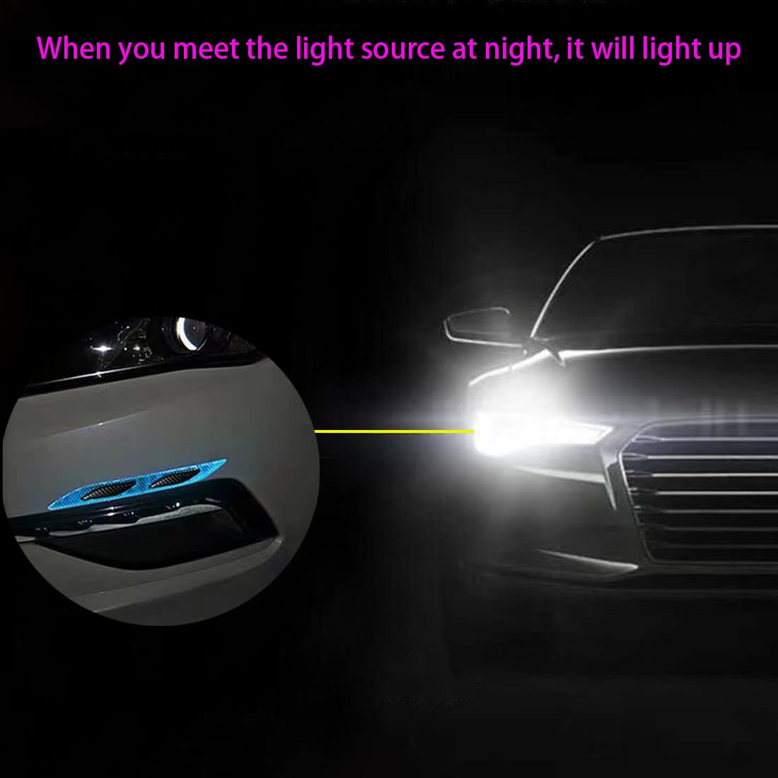 2 Pcs Car Strong Reflective Stripe Stickers,Car Trunk Reflective Stickers,Night Visibility Reflective Decal,Reflective Safety Warning Stripe Stickers For Car,Truck,Motorcycle(Blue)