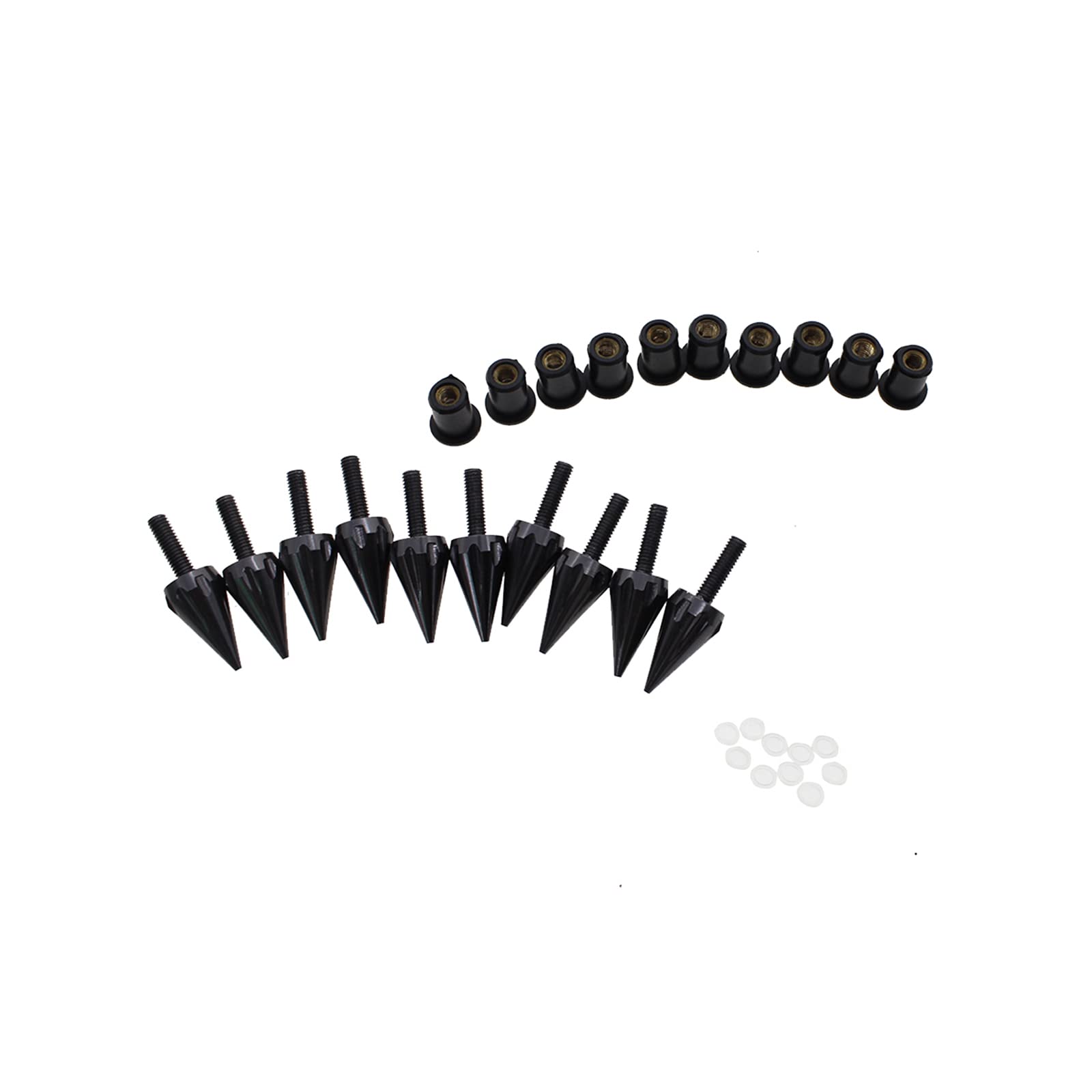 Procnc Motorcycle Spike Windshield Bolts Screw Nuts Fit For Honda Cbr 600Rr 1000Rr For Suzuki Gsxr 600 750 1000 For Yamaha R1 R6 R6S For Kawasaki Zx6R Zx9R Zx10R Zx12 (Black)