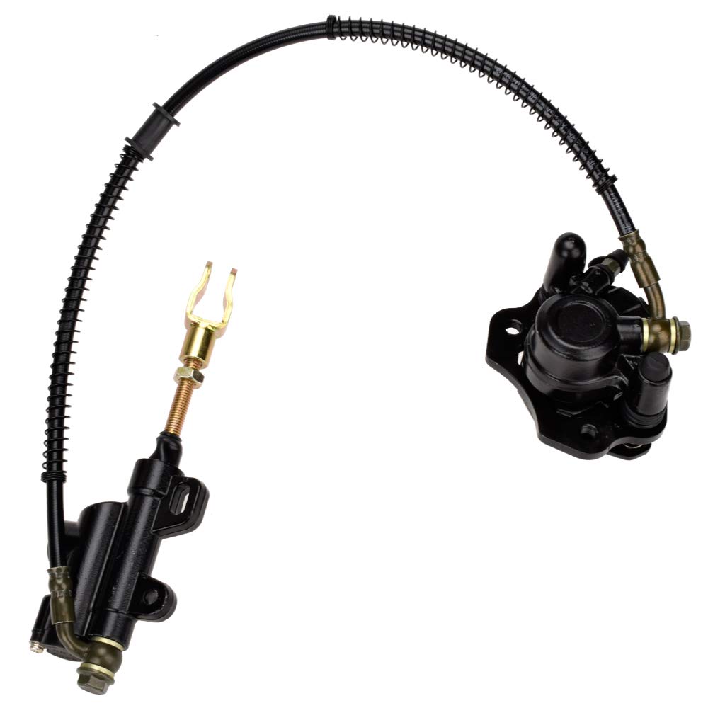 Hiaors Rear Disc Brake Master Cylinder Caliper Assembly For 50Cc 70Cc 90Cc 110Cc 125Cc Chinese Taotao 110Cc 125D Boulder B1 Peace Motorsports Quad Coolster 3050Hd 3050C Kazuma Sunl Atv Kids 4 Wheeler