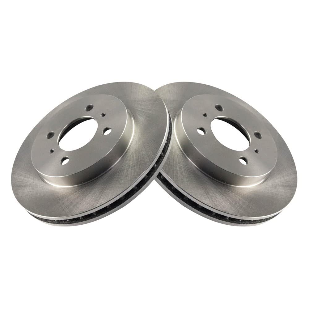 Trq Front Brake Rotors Set Vented Compatible With 2002-2006 Mitsubishi Lancer 1999-2002 Mirage