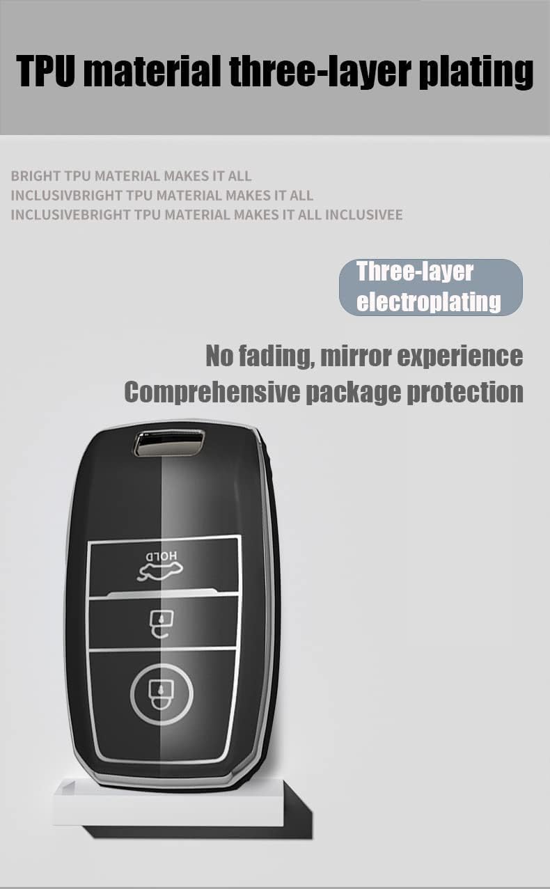 TECART Key Fob Case Protection for Kia K2 Rio NIRO Key Holder Keychain Key Case Shell Soft TPU Accessories 3 Button White