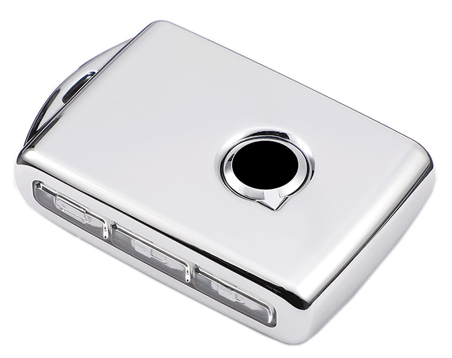 Arruweer Key Fob Cover For Volvo Full Protection Soft Tpu Smart Key Case Holder Fits For 2017 2018 2019 2020 2021 Volvo Xc40 Xc60 Xc90 S90 V90 Keyless Entry Remote (Silver)